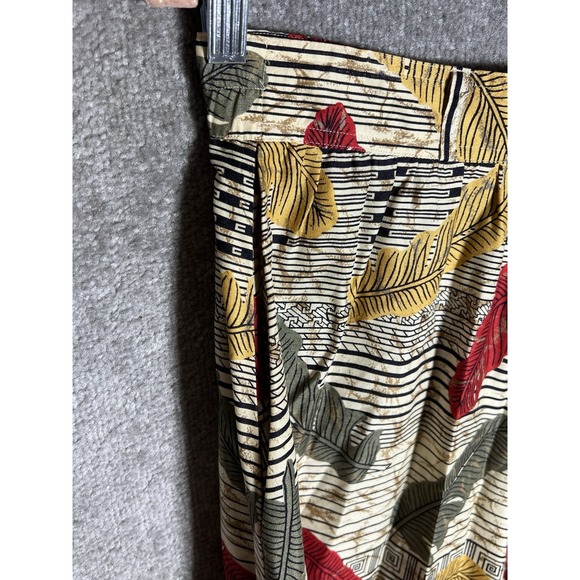 VTG Leslie Fay Sportswear Maxi Skirt Womens Sz 12 Striped Feathers Autumn Colors - Picture 4 of 7